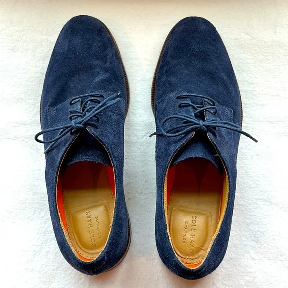 Cole Haan | Shoes | Cole Haan Grandos Blue Suede Oxfords 